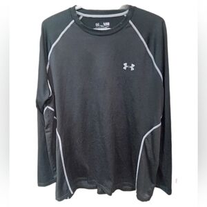 Under Armour Men's Black and Gray Long Sleeve Tee